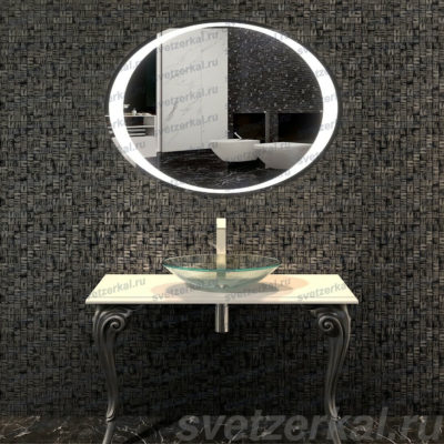Овальное зеркало с обогревом в ванную
