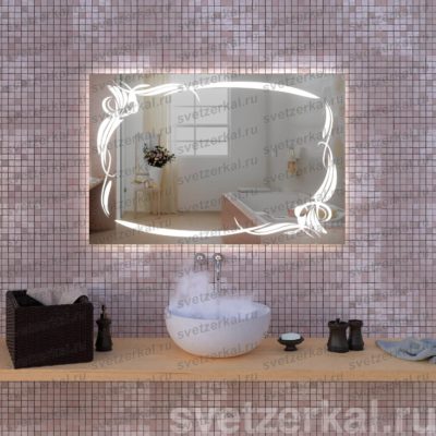 Зеркало с подсветкой для ванной комнаты teffi